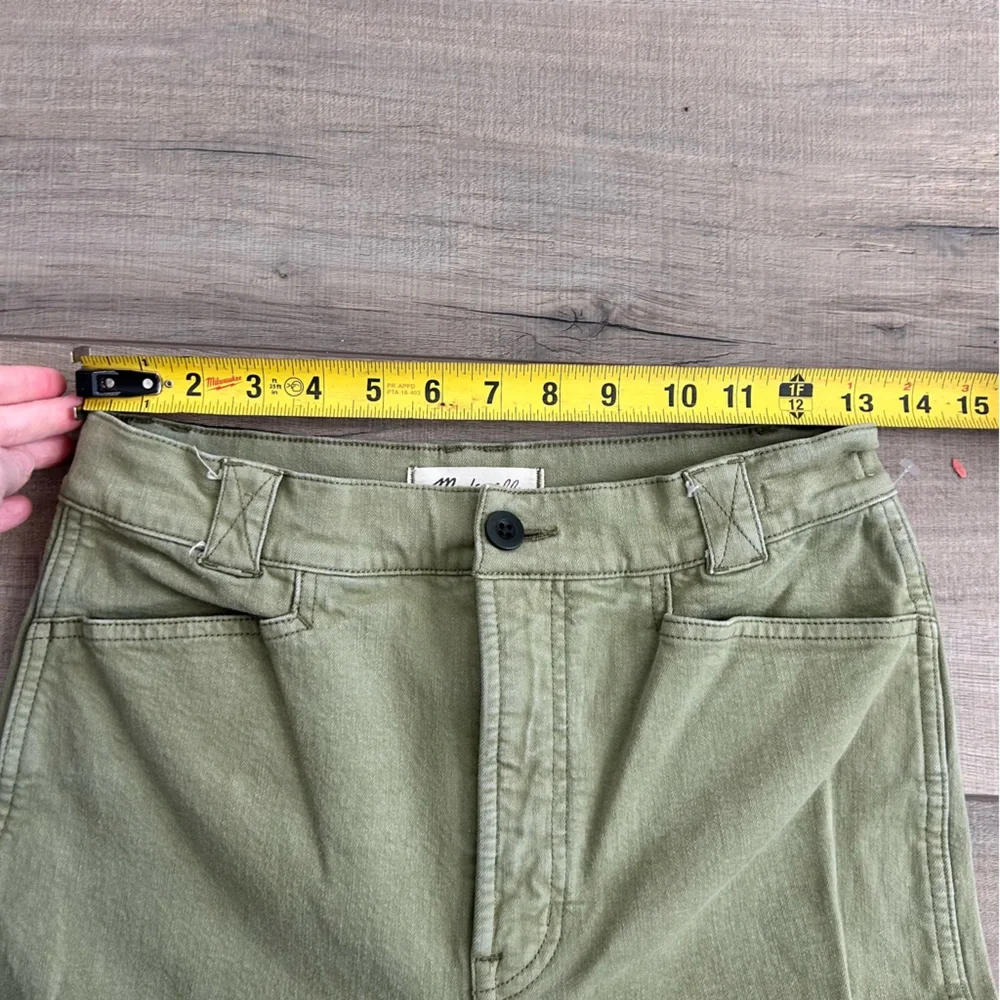 Madewell Emmett Wide Leg Green Pants Garment Dyed Edition Artichoke 27 - Picture 8 of 10
